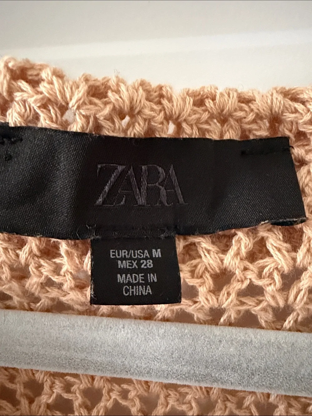 Zara Limited Edition Crochet Button-Front Cardigan with Ruffle Trim